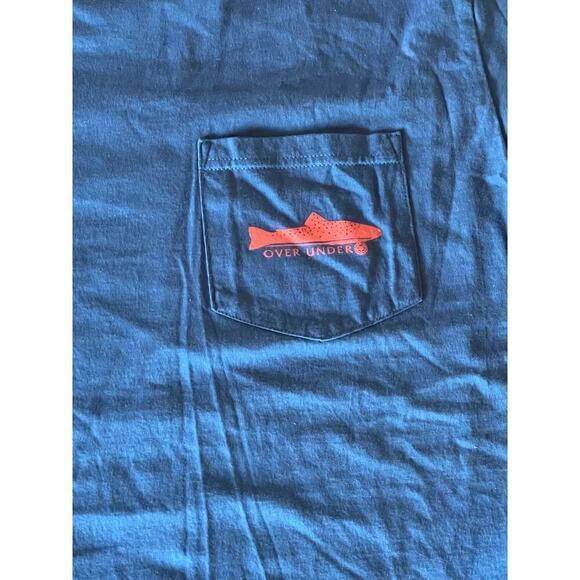 Men's Over Under Pocket Fish Short Sleeve T-shirt. Preppy. Outdoors. Fish. - Picture 2 of 4